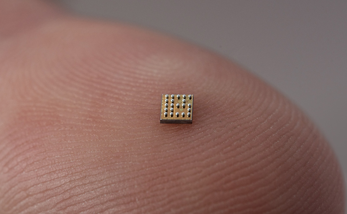 Nick Hayek presenting the smallest microship
